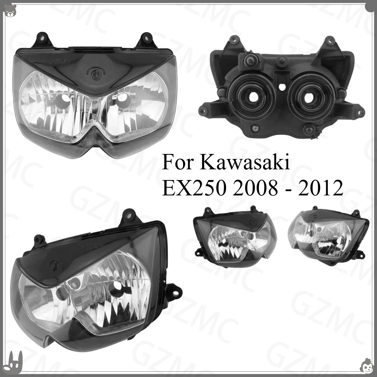 

Аксессуары для мотоциклетных фонарей для Kawasaki EX250 2008-2012 корпус передней фары в сборе EX-250 2009 2010 2011