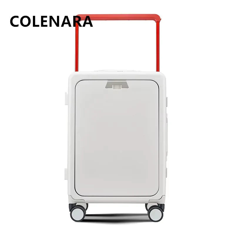 COLENARA Zipper Suitcase Front Opening Laptop Trolley Case ABS+PC Boarding Case 20