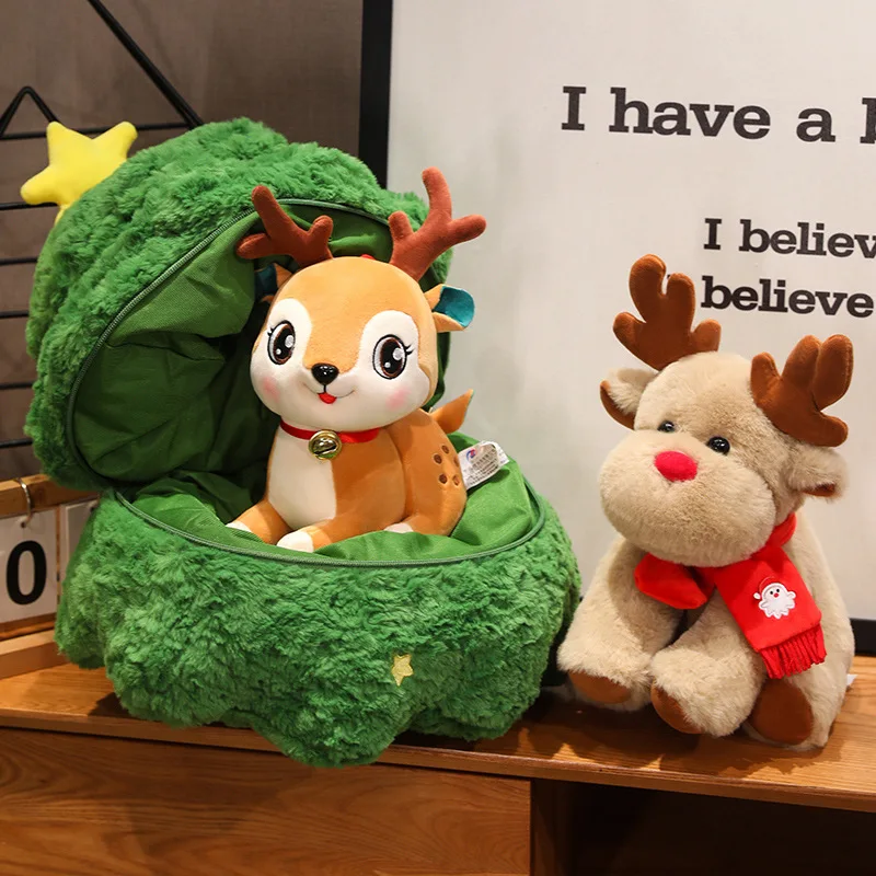 น่ารักชุดคริสต์มาสของเล่นตุ๊กตาSanta Claus Christmas Tree Deer Plushของเล่นวันคริสต์มาสตกแต่งบ้านของเล่นเด็กคริสต์มาสของขวัญ