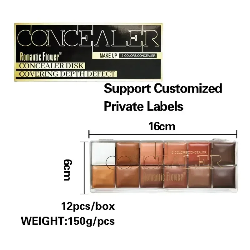 12 สีคอนซีลเลอร์ Palette Nude Contour คอนซีลเลอร์ผิวกันน้ํา Full Coverage Foundation แต่งหน้า Face Foundation