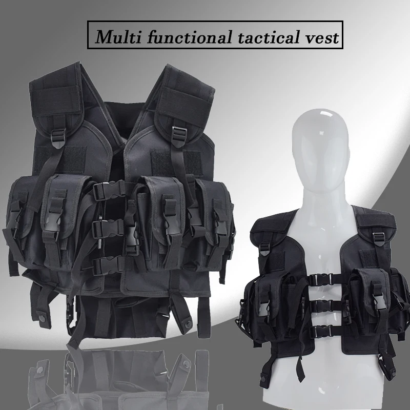 Tactical Hunting Vest with Military Belly Pockets Combat Body Armor for Training And Outdoor CS Molle Vest Protective Army Vest