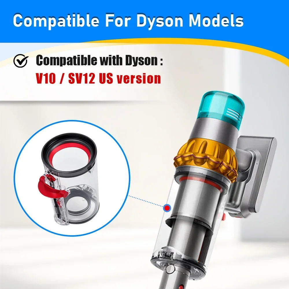 صندوق غبار كبير لدايسون V10 SV12 مكنسة كهربائية علبة بن المرفقات دلو الغبار صندوق استبدال الملحقات #2