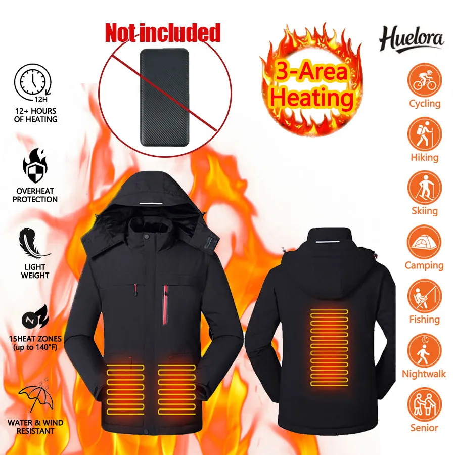 

Мужская 3-зонная куртка с подогревом, женское пальто с USB-подогревом, уличная лыжная ветрозащитная спортивная одежда для скалолазания (не входит в комплект в Power Bank)