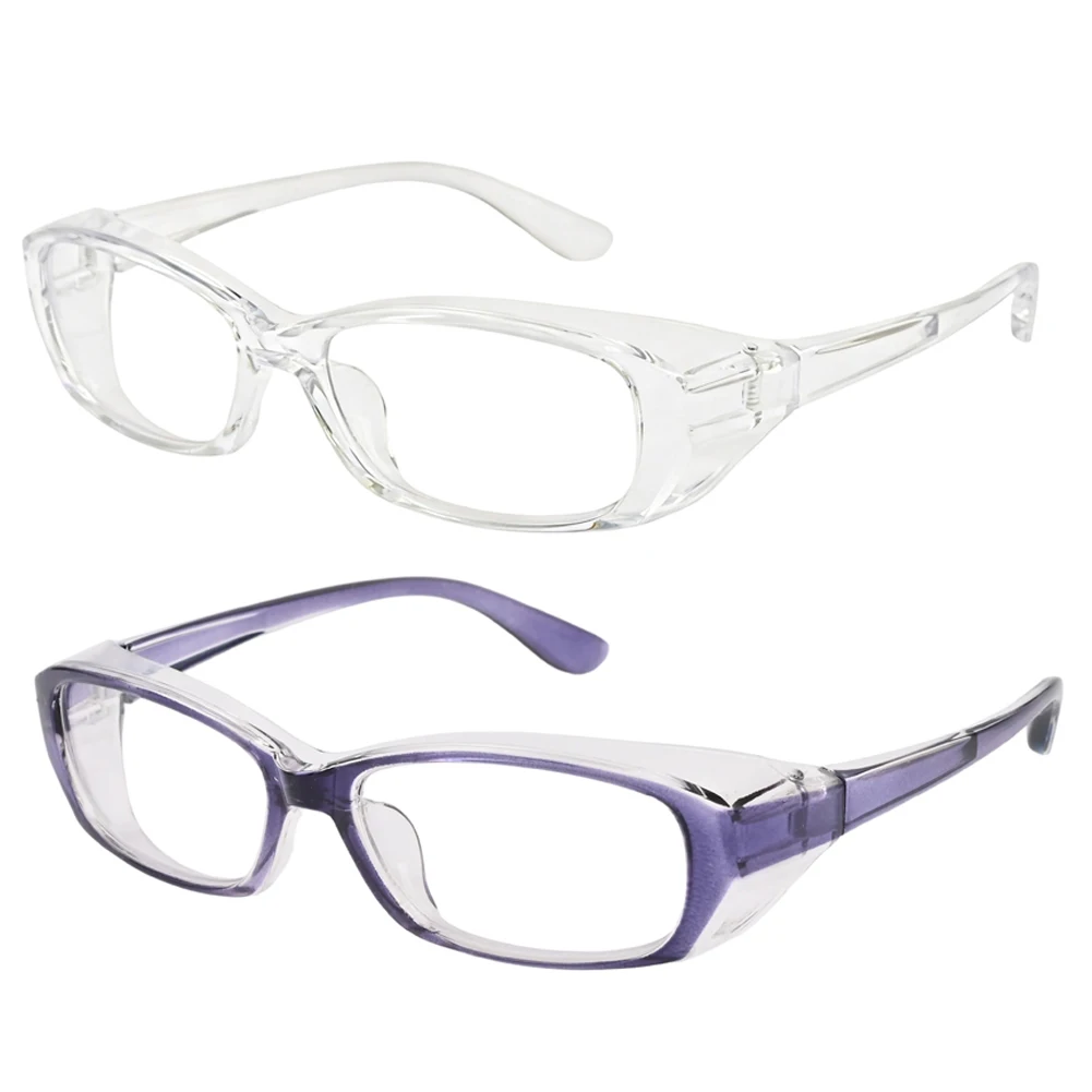 

Safety Glasses, ANSI Z87.1, Anti-Fog UV Protection, Clear Lens, Side Shields, 2 Pair