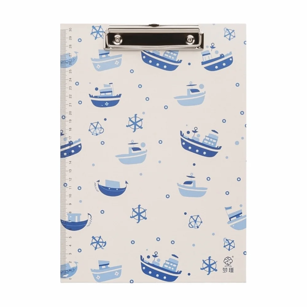 Creative With Side Ruler Clipboard Poetic Ocean Pattern Portable A4 Clipboard Writing Pad Clipboard Back To School