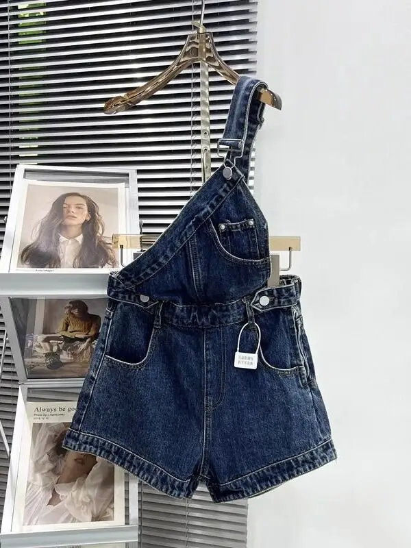 

Летние тонкие джинсовые комбинезоны женские нерегулярные одинарные бретели orts брюки больших размеров Sli Design повседневные модные