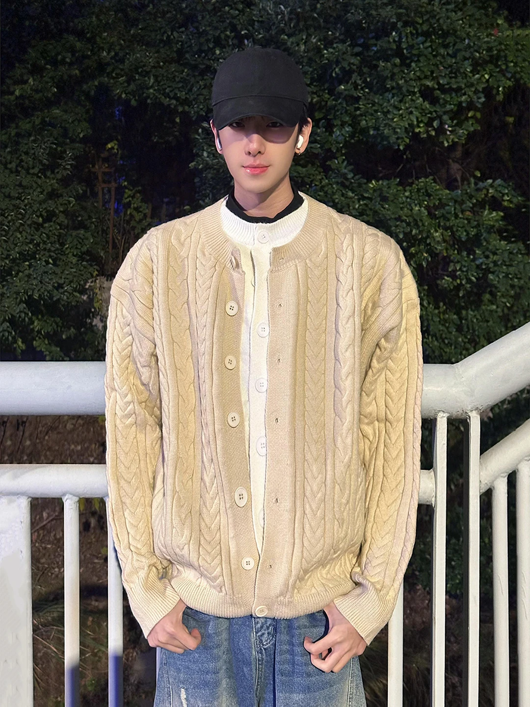 

Мужской зимний вязаный кардиган-свитер из мягкой пряжи, свободного кроя, теплый, с длинными рукавами, в стиле Cleanfit