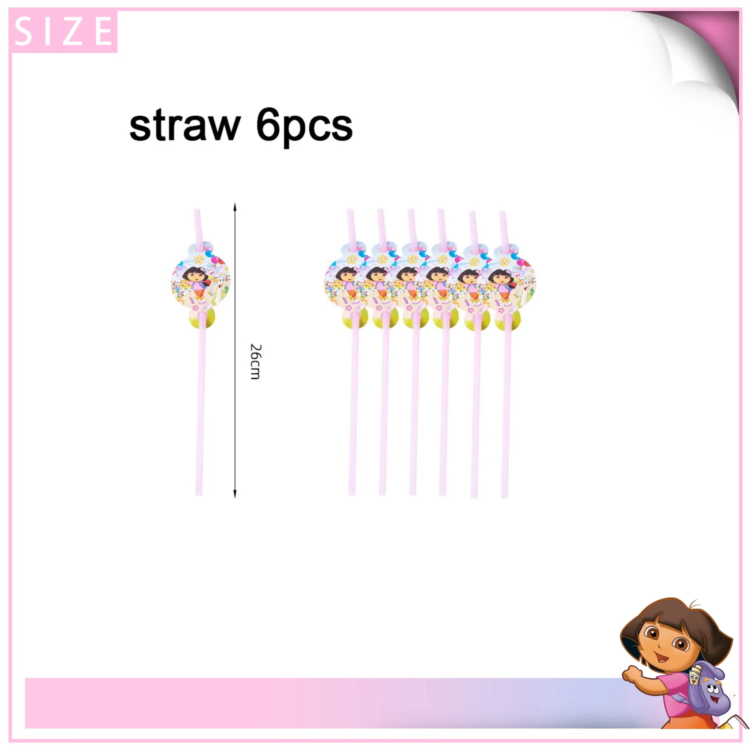 لطيف D-Dora &ed المستكشفين طفل حفلة عيد ميلاد الديكور بالون رقمي أدوات المائدة القابل للتصرف راية خلفية استحمام الطفل هدية #6