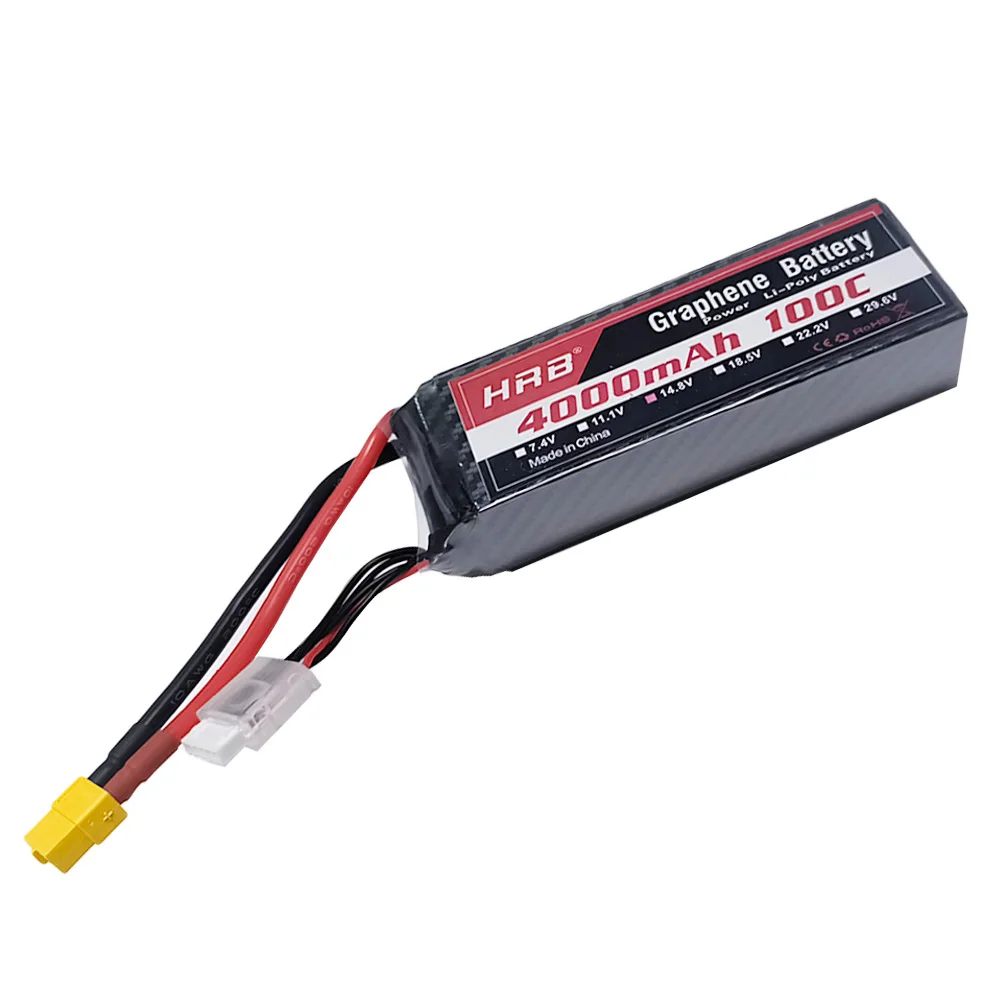 HRBグラフェンバッテリー 4000mAh 4S 14.8V 100C XT60 Deans XT90 T EC5 5S 18.5V 6S 22.2V RCヘリコプター 飛行機 車 ボート 戦車 パーツ