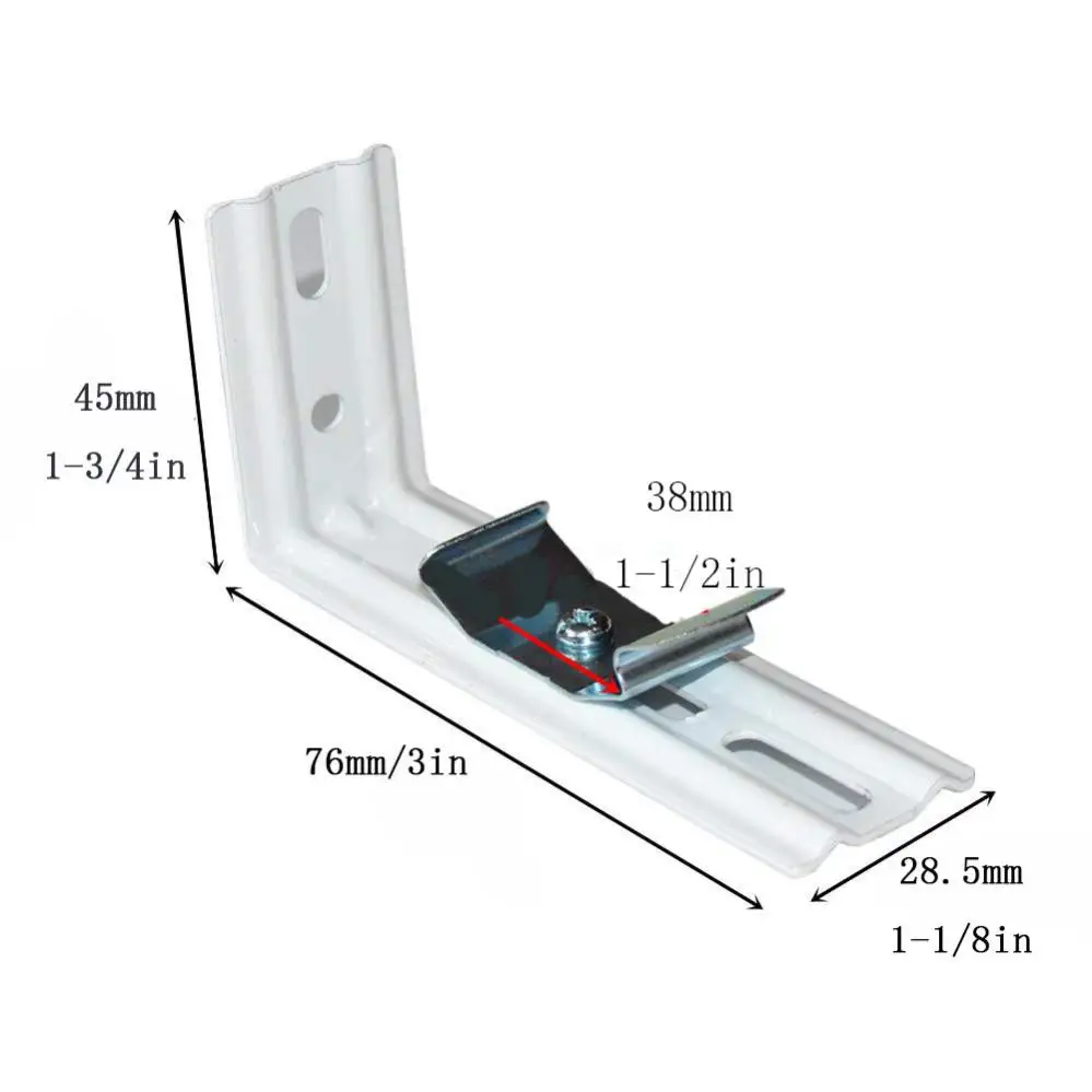 Codice di installazione 2 pezzi 3 pollici avvolgibile in metallo cavo di trazione catena per tende staffa a forma di L per tende verticali Hardware per finestre