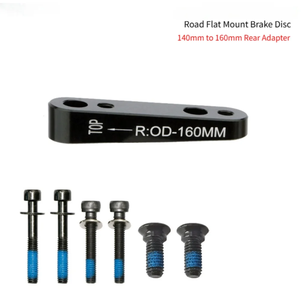 Flat Mount Disc Brake Adapter Aluminum Alloy for Road Bikes Converts 140mm Mount Interface to 160mm Mount Setup