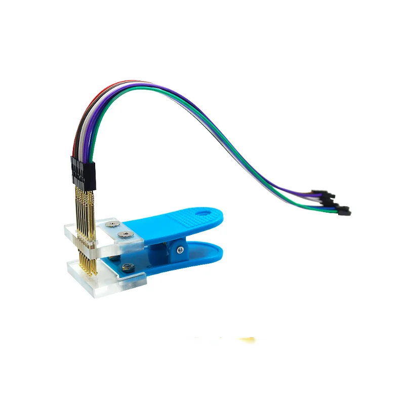 Gold-plated Pogo Pins 3P 4P 5P 6P 7P 8P 9P 10P Probe Clip Tool PCB Program Download Burn 2.54mm Pin Pitch Clamp Fixture