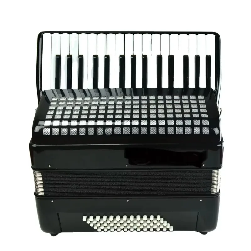 32-Keys Classic Accordion Keyboard 60-Bass Button Accordion for Teaching Diatonic and Chromatic Wood Material
