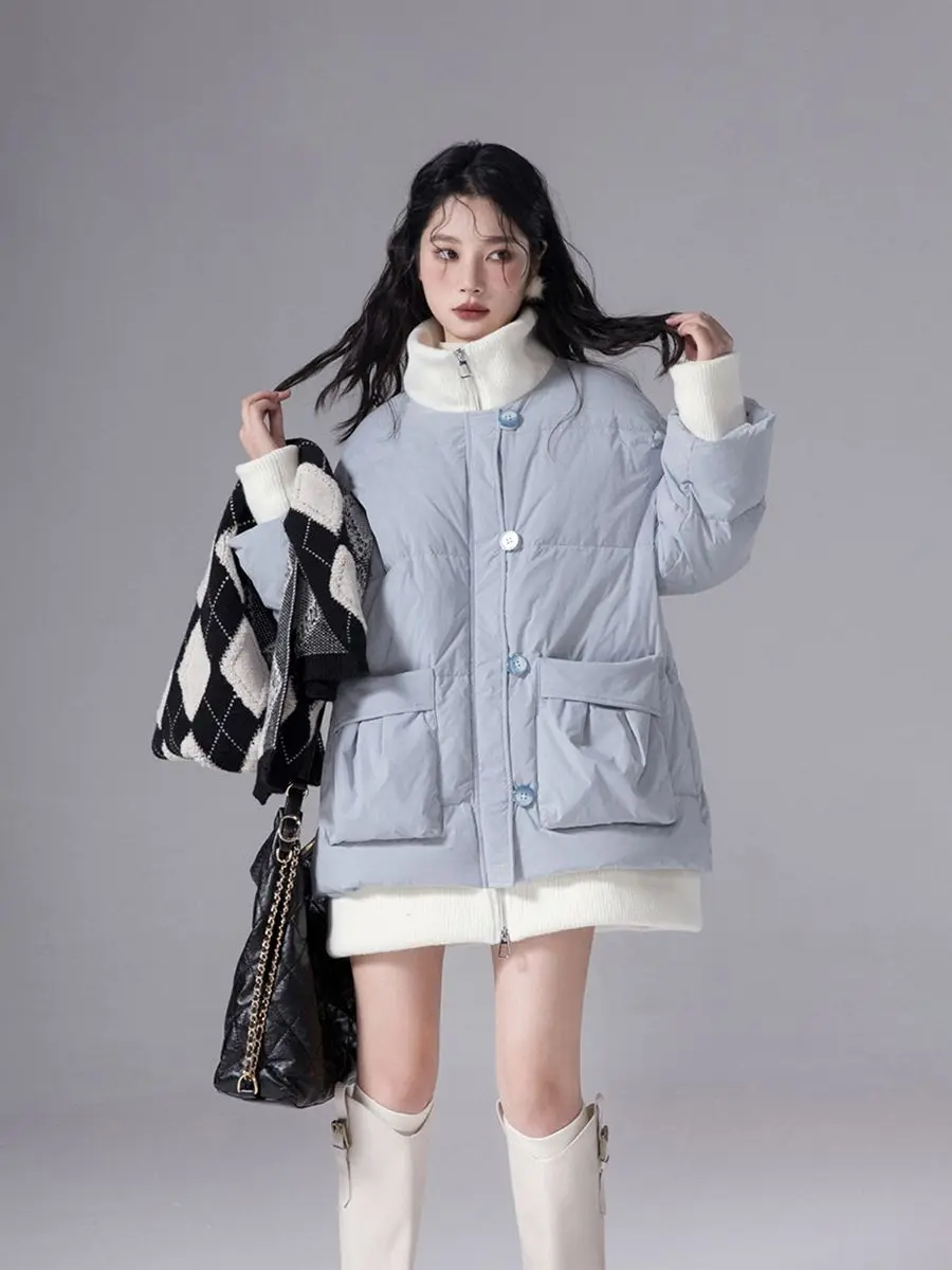 Two-Piece Fake Bread Suit Korean Version Niche Loose Fashionable Women New Winter Style Small High-End Trendy Korean Cotton Coat