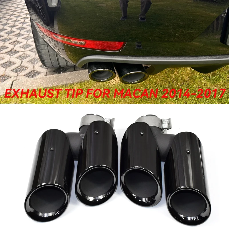 

2pcs/Lot Quad Exhaust Tip For 2014-2017 Porsche Macan 2.0T Muffler Tip Stainless Steel Tailpipe Exhaust System Nozzle