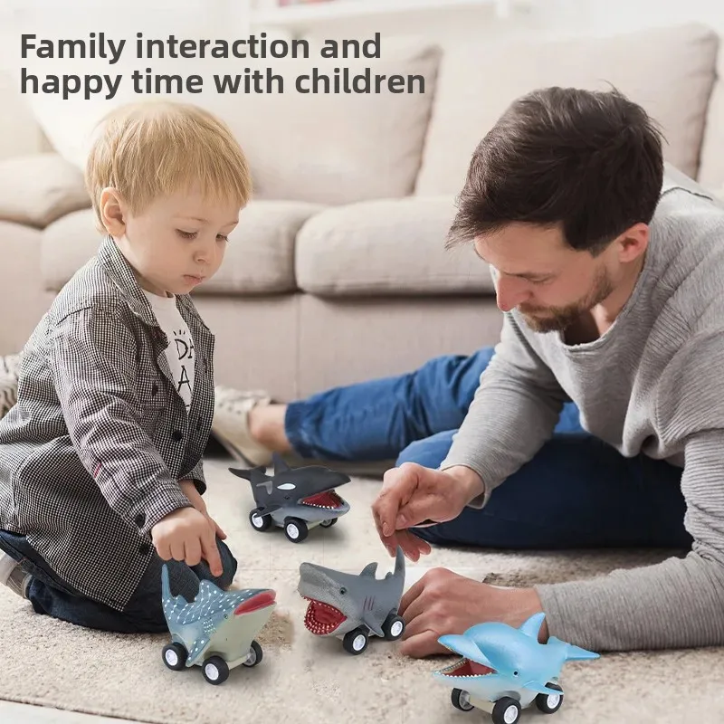 

Детские игрушки Amazon для трансграничной торговли: Набор из 4-х инерционных машинок-моделей морских животных с ручной росписью