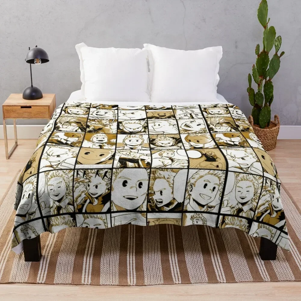 

Mirio Togata Collage color version Throw Blanket Elegant Warm Throw Blanket for Hotel Home