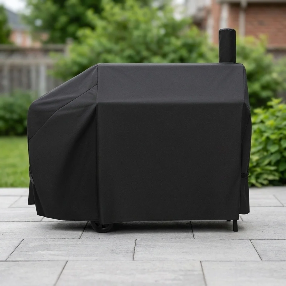 60Inch Waterproof Offset Grill Cover Fit Brinkmann=Royal=Gourmet New Braunfels,Windproof Straps,BBQ Smoker=Protection 60x28x38.5