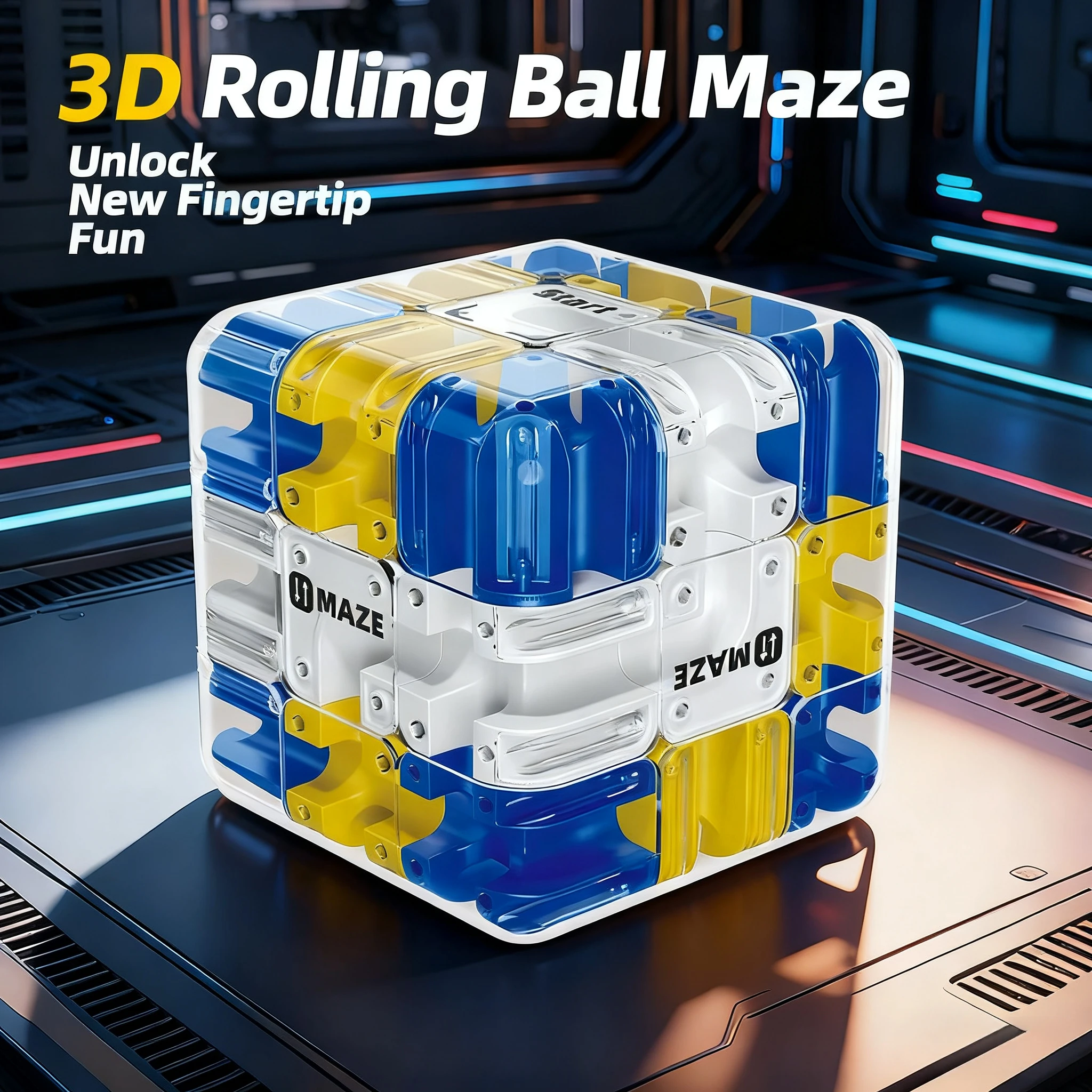 

3D Maze Magic Cube Puzzle Ball Rolling Labyrinth Toy Logical Thinking Training Stress Relief Educational Toy for Kids