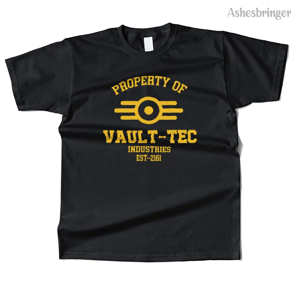 T-shirt graphique en coton pour hommes et femmes, propriété de Vault Tec, Style décontracté de rue