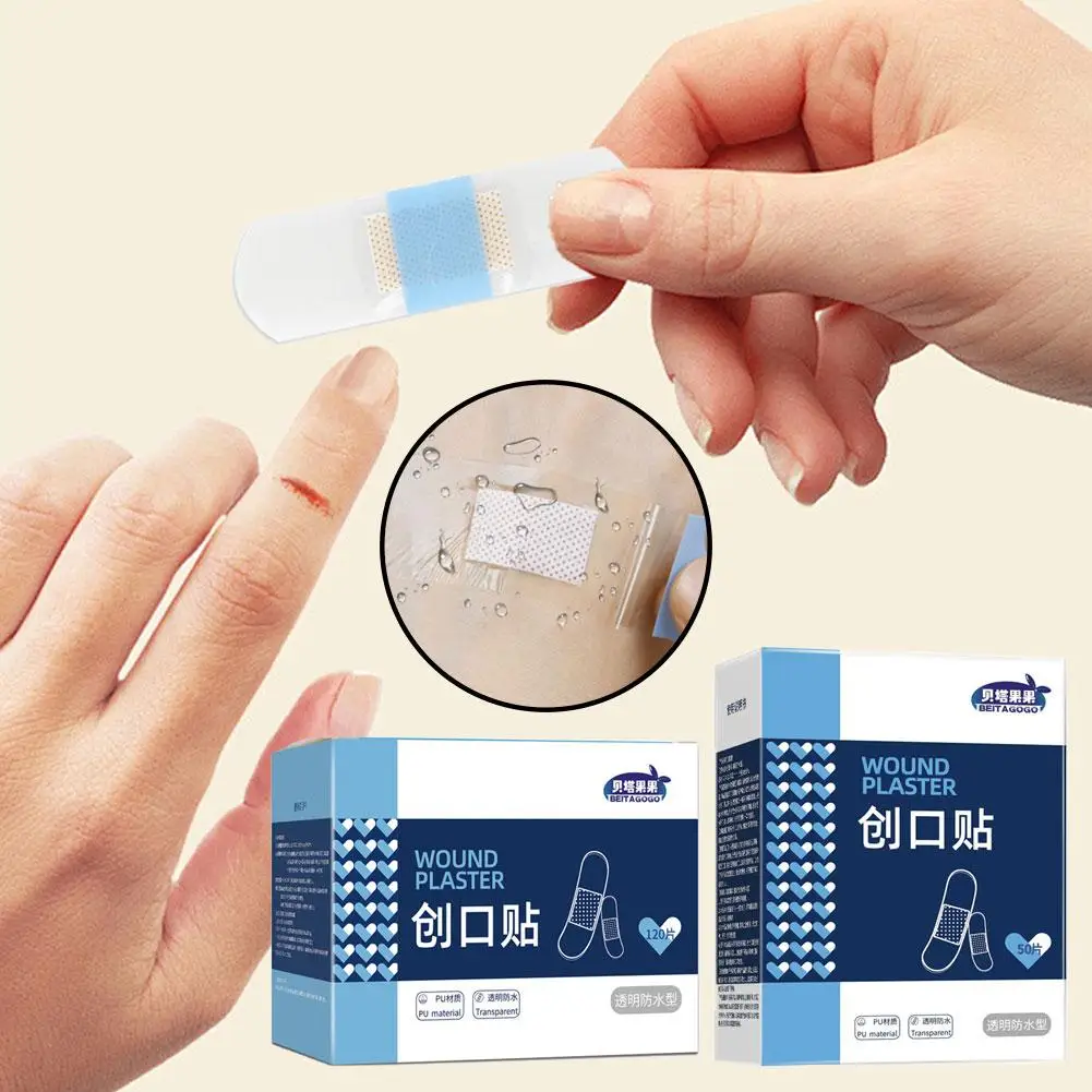 50/120/170PCS Waterproof Band-Aid Wound Dressing Medical Transparent Hemostatic Tape for Swimming Bath Wound Care Protect First