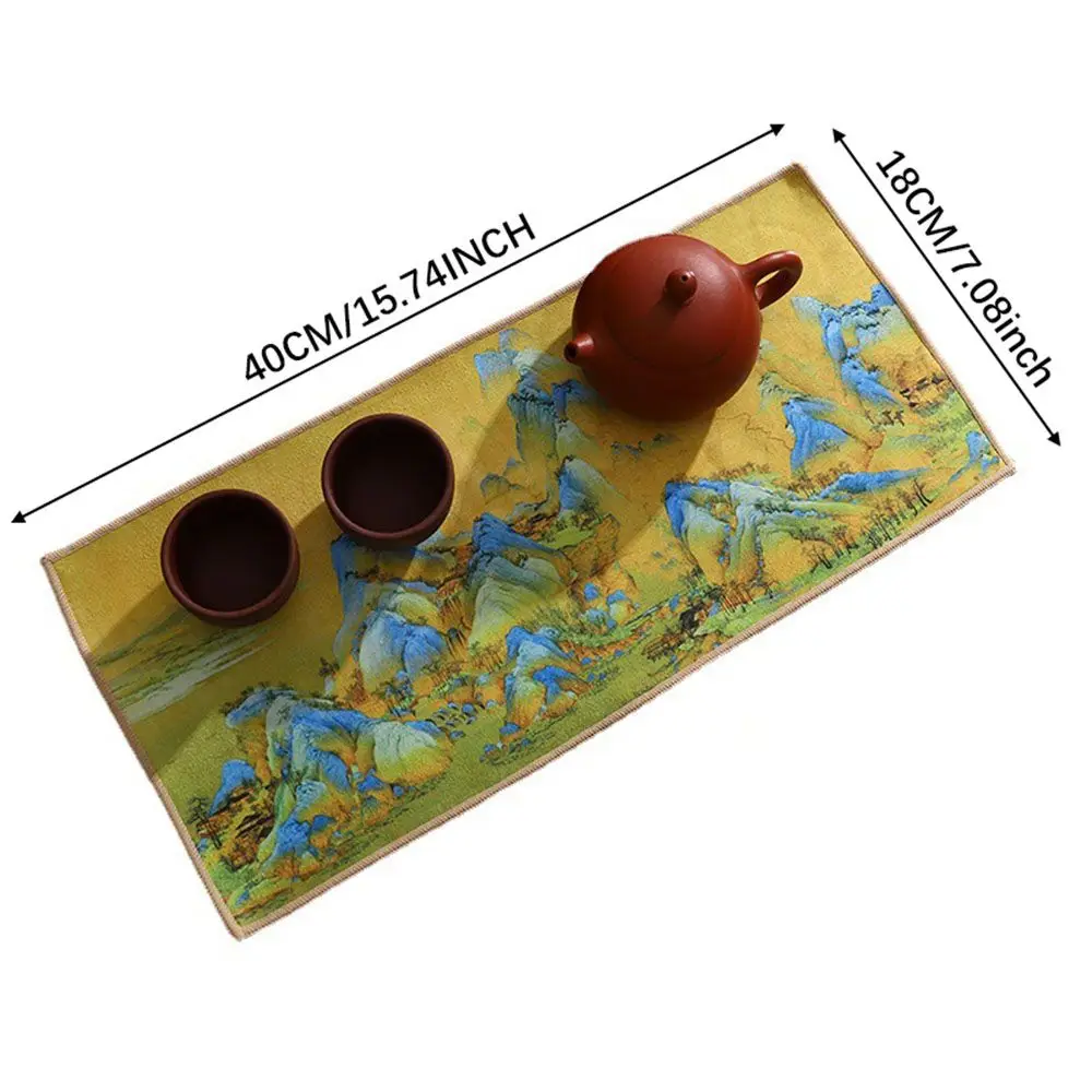 Super Absorbent Painted Household Table Cleaning Professional High-end Tea Towel Table Mats Tea Napkin Rag