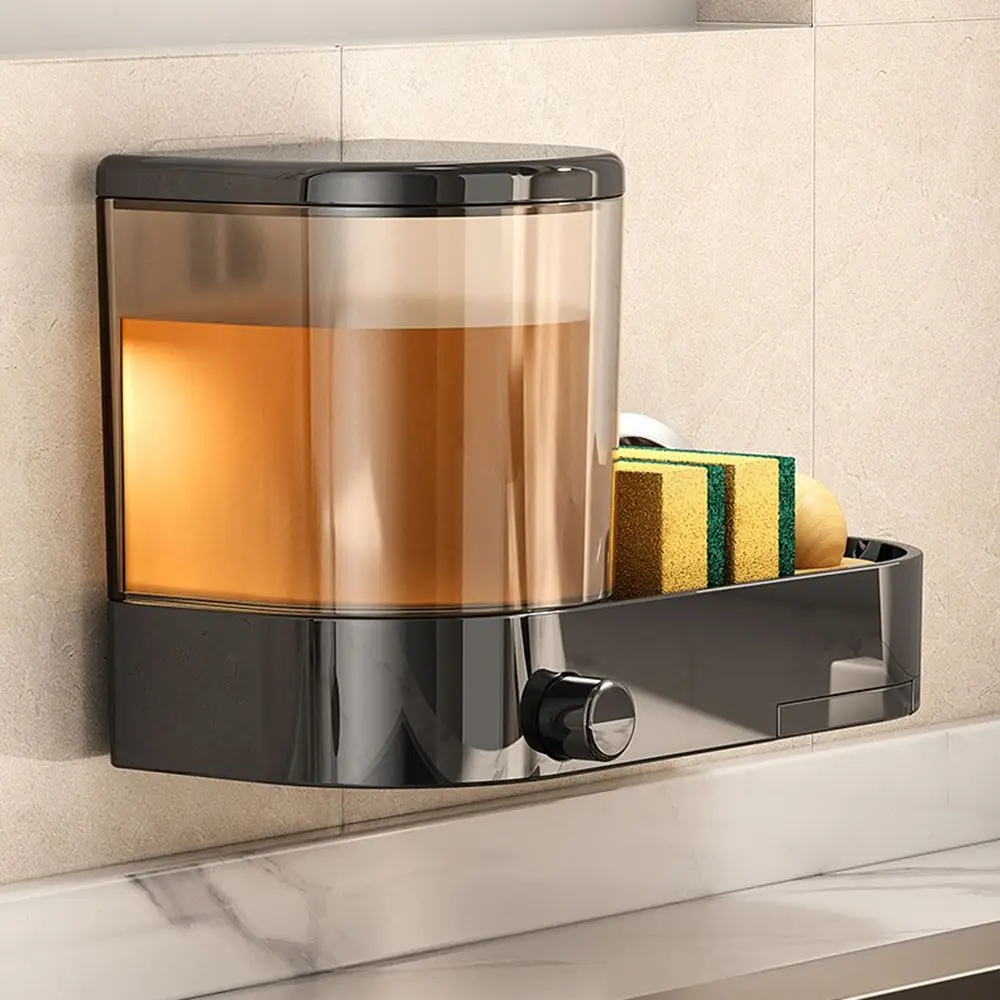 

with Drain Tray Wall Mounted Soap Dispenser Large Capacity Hand Press Dishwashing Liquid Holder Space Saving Waterproof