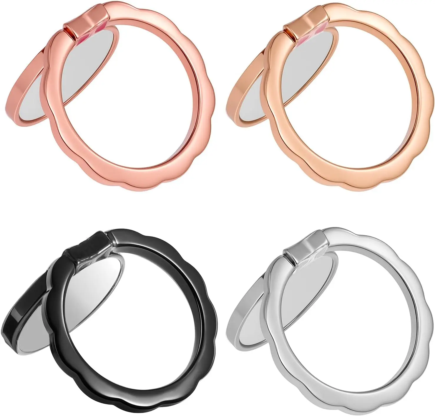 

4 шт. Зеркальные держатели-подставки для телефона со встроенным зеркалом для чехла, металлическое кольцо-держатель для пальца, кольцо-подставка для телефона