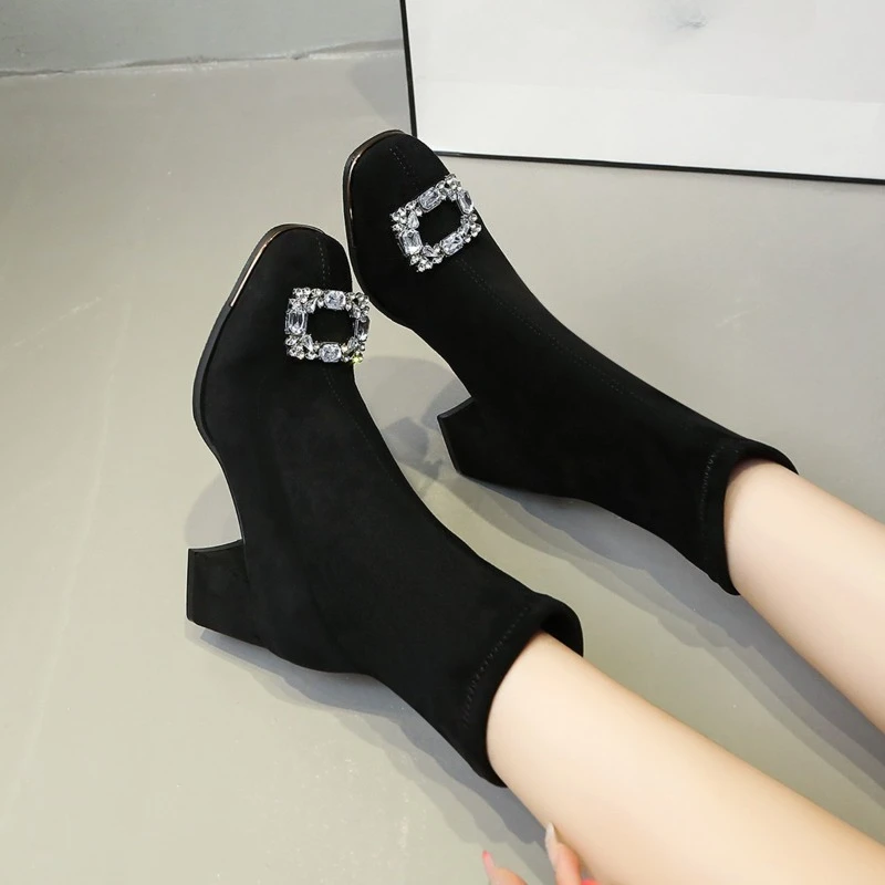 Socks Boots Short Tube Autumn Winter 2025 New Booties Pointed Toe High Heel Fashion Women