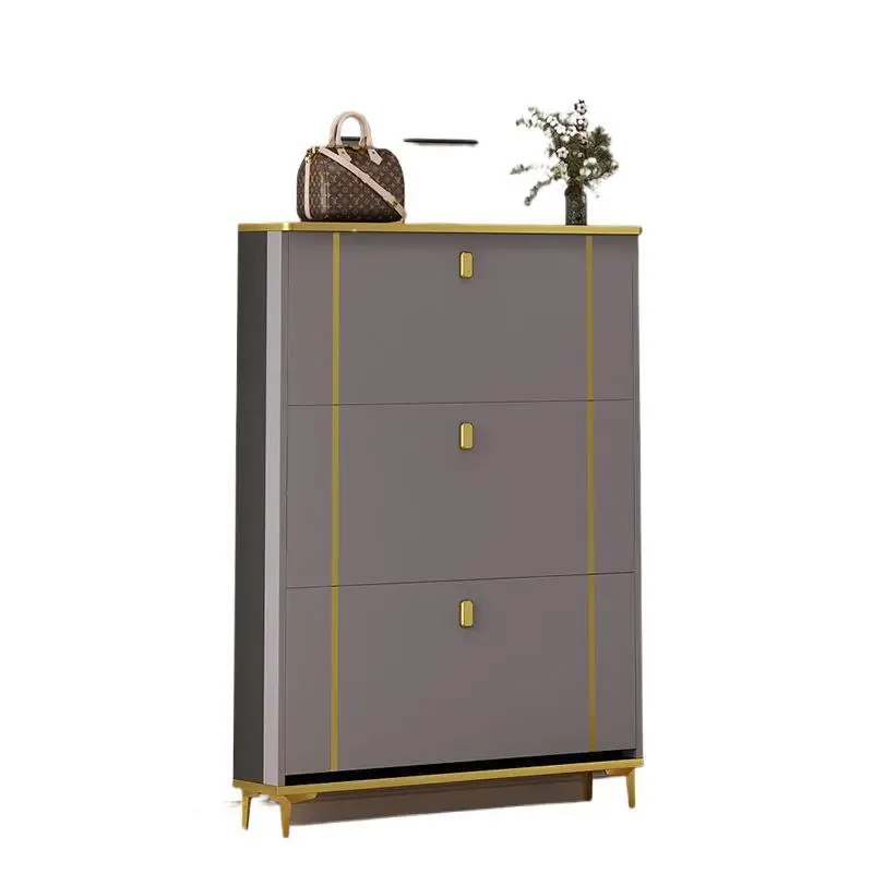 

Light luxury shoe cabinet entrance door against the