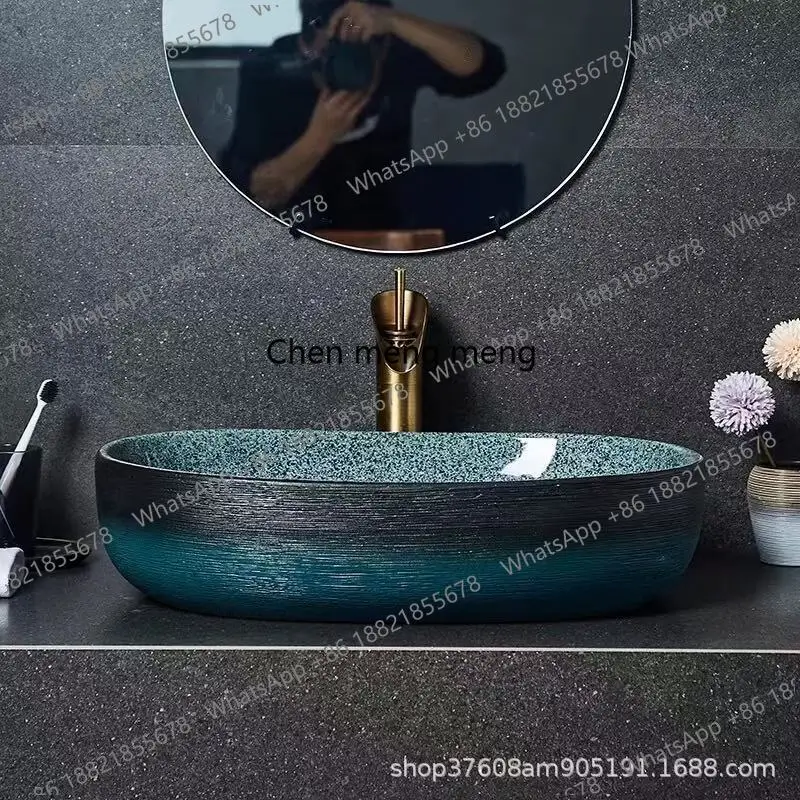 On-stage basin A variety of types of artistic wash basins Ceramic handmade products are suitable for outdoor bathrooms