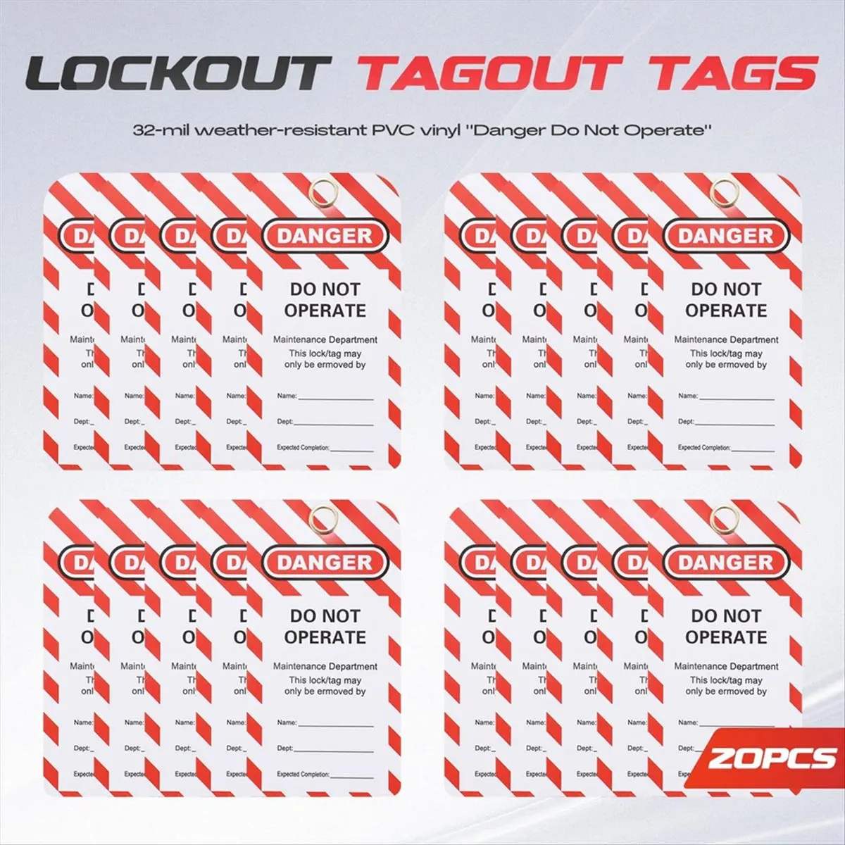 

A89X Electrical Lockout Tagout Kit, Hasps Set, Clamp on and Universal Multipole Circuit Breaker Lockouts, LotoLockout Tags