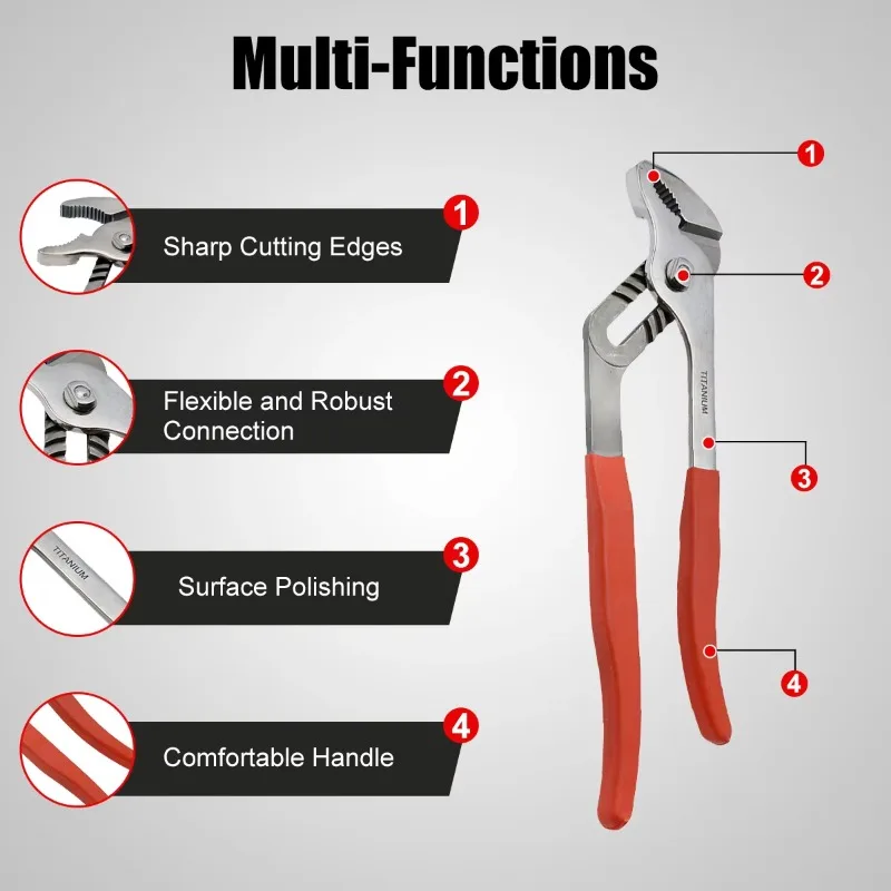 T104706 Titan-Rillengelenkzange, flexible Diagonalschnitte für ein breites Anwendungsspektrum