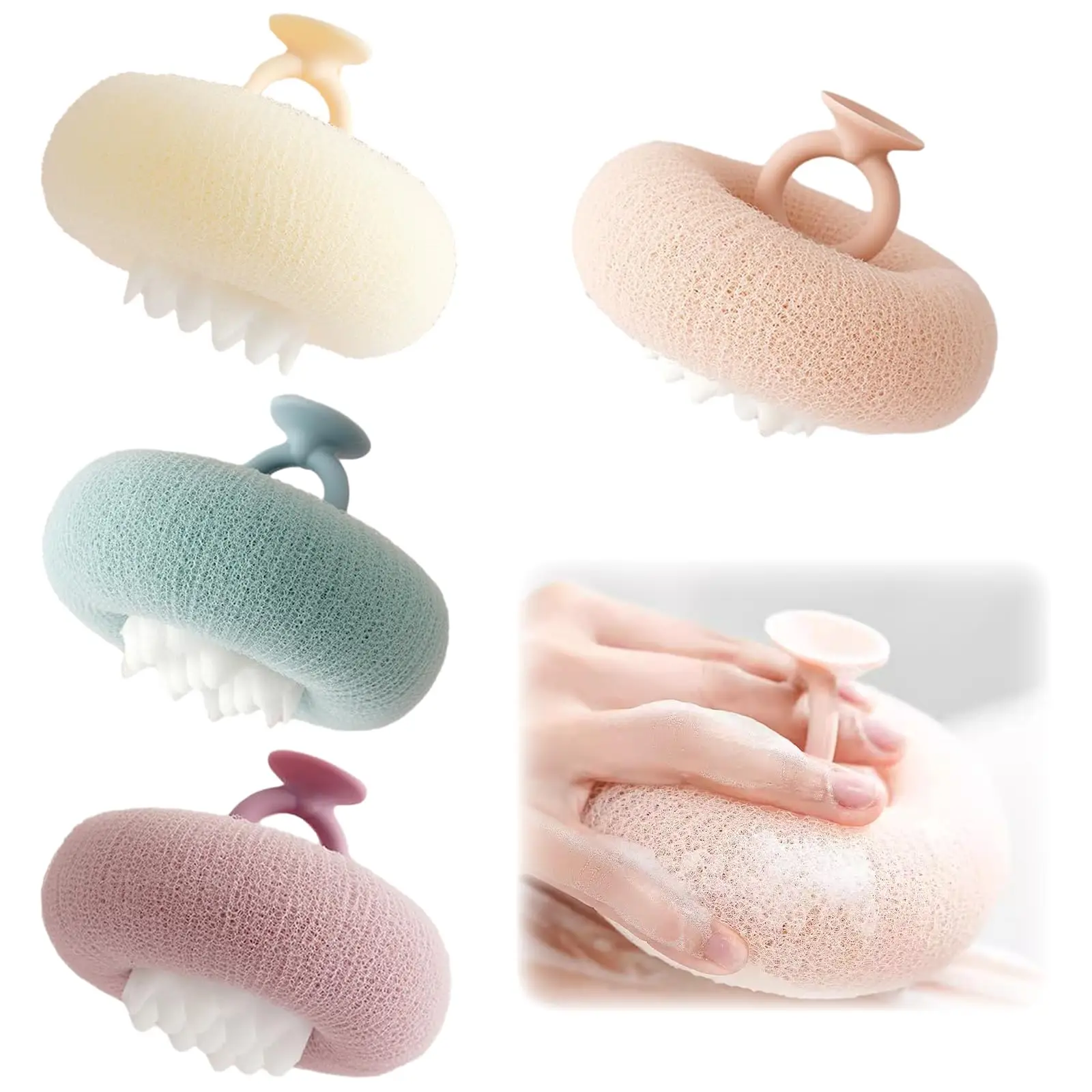 

Мягкий шарик для ванны на присоске подсолнечника, шарик для ванны 2-в-1, губка для чистки ванны с подсолнечником, сетчатая губка для душа для женщин и мужчин