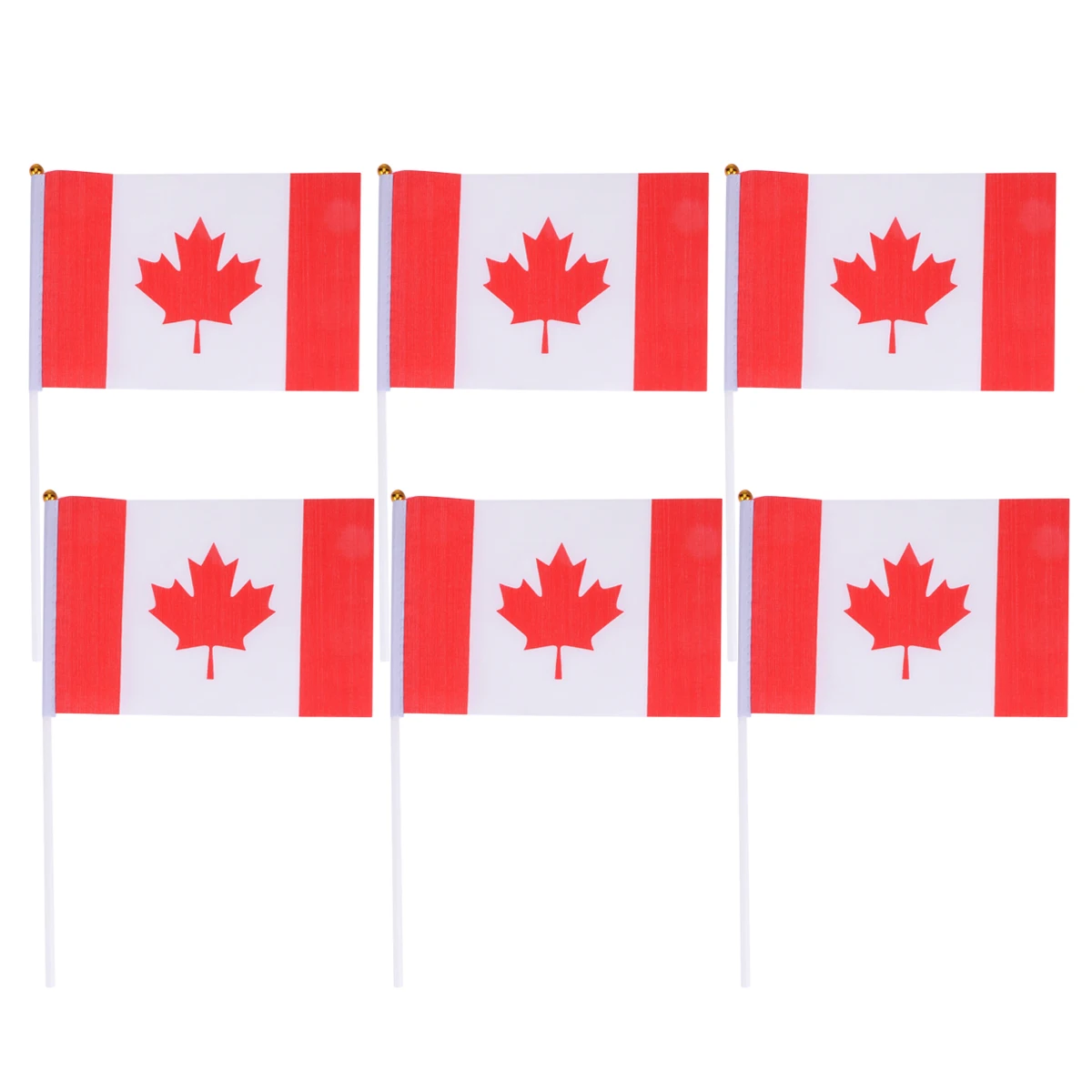 

50pcs Canada Hand Waving Stick Flag Polyester Ideal for Party Sports Events Mini Size Lightweight National Flags