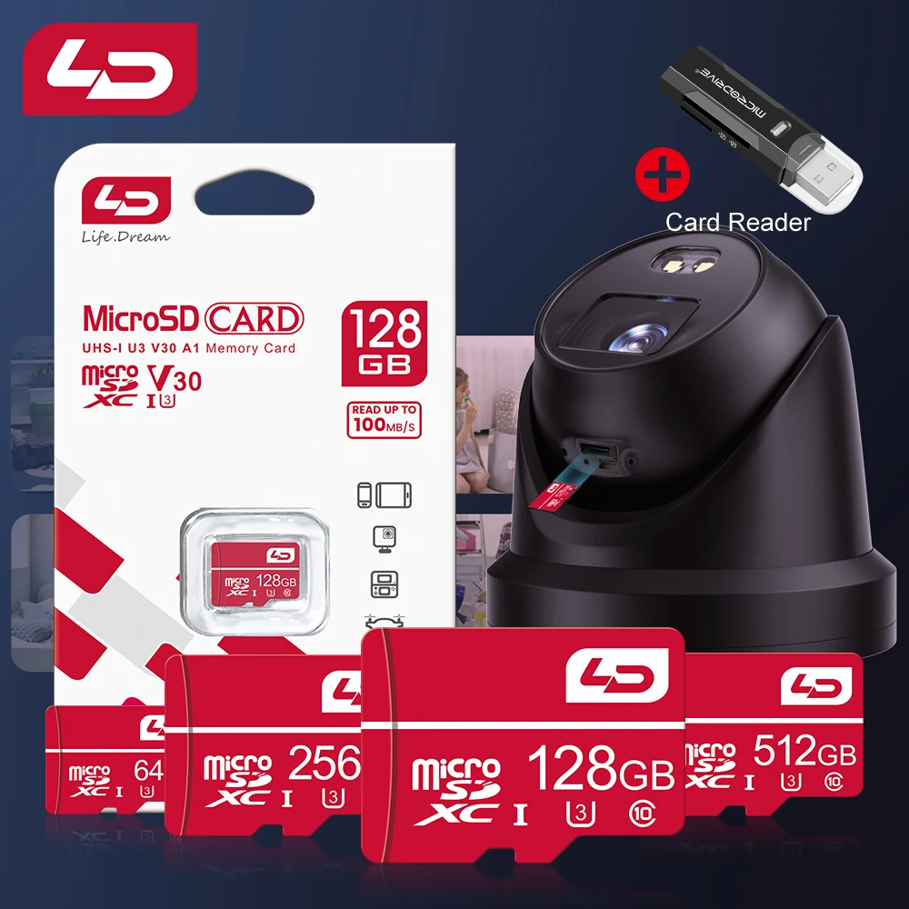 LD Micro SD Flash Memory Card 32GB 64GB 128GB 256GB U3 V30 A1 Class 10 16GB 8GB 4GB Microsd TF Cards