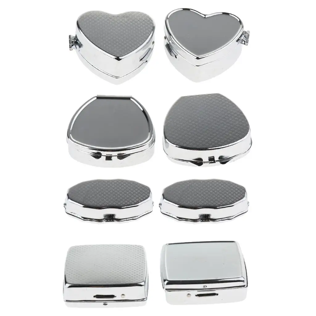 2 PCS 2 Slots Portable Metal Round Box Pocket Storage Case Organizer