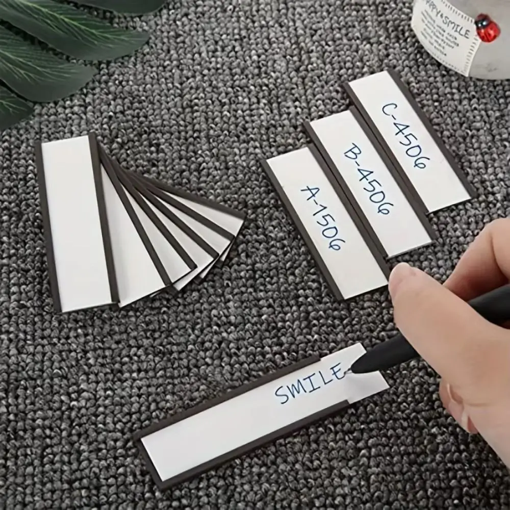 Portaetichette Magnetico in Cartoncino Bianco con Pellicola Protettiva, Senza Macchie, a Canale a C, con Magnete Potente e Regolabile