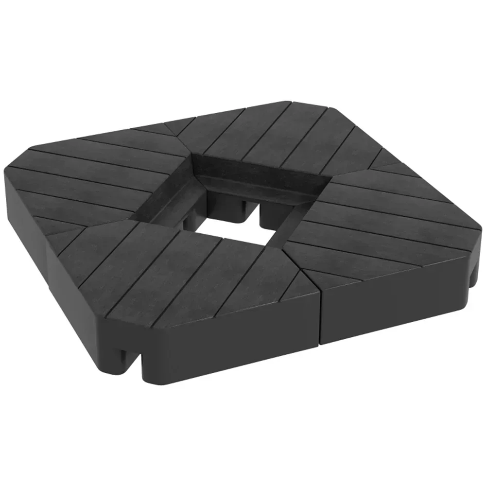 Scafild | 4-Piece Patio Offset Umbrella Base Stand, Heavy-Duty Sand Filled Patio Umbrella Base - Black