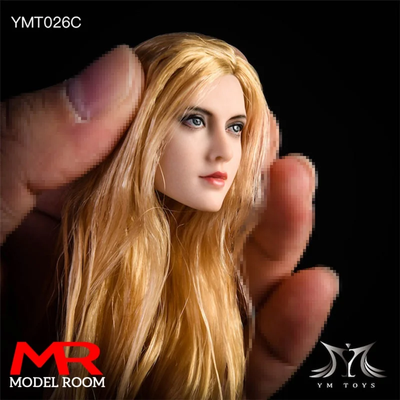 YMT026 1/6 مقياس آنا رئيس نحت الإناث الشعر الطويل رئيس نحت نموذج صالح 12 ''الجندي Suntan عمل الشكل دمى الجسم