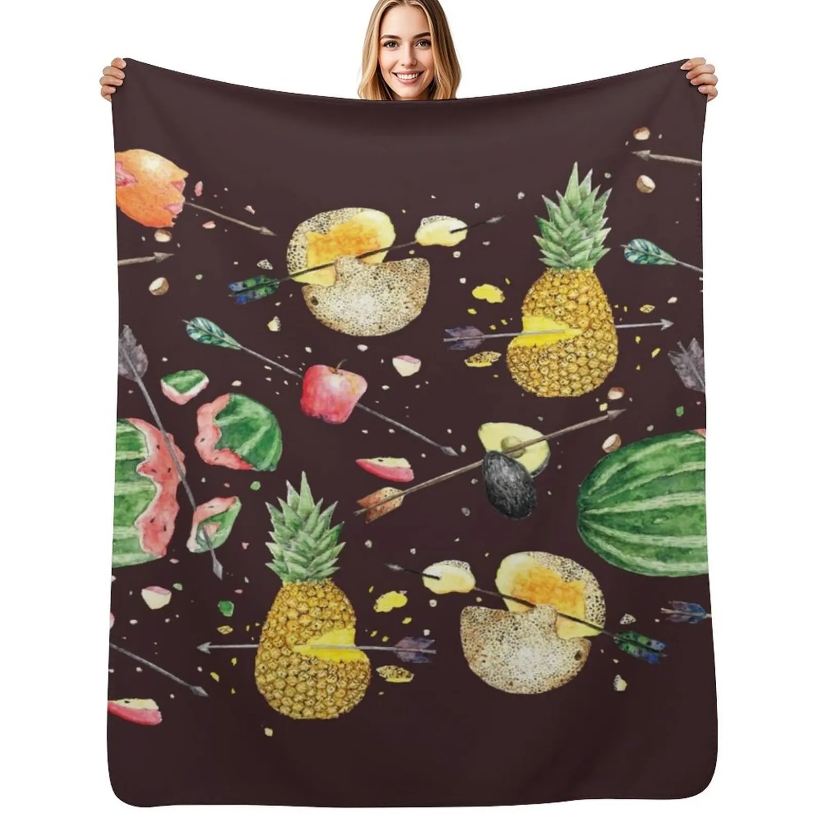 

Smashed fruits Throw Blanket Cozy Throw Blanket Birthday Gift for Him Her