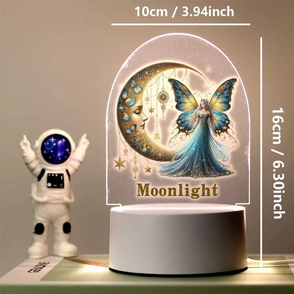 1 pc charming Queen of the Moon UV Print Personalized Name Children'S Lamp 3D Night 3D Visual Night Light Kids Room Decor