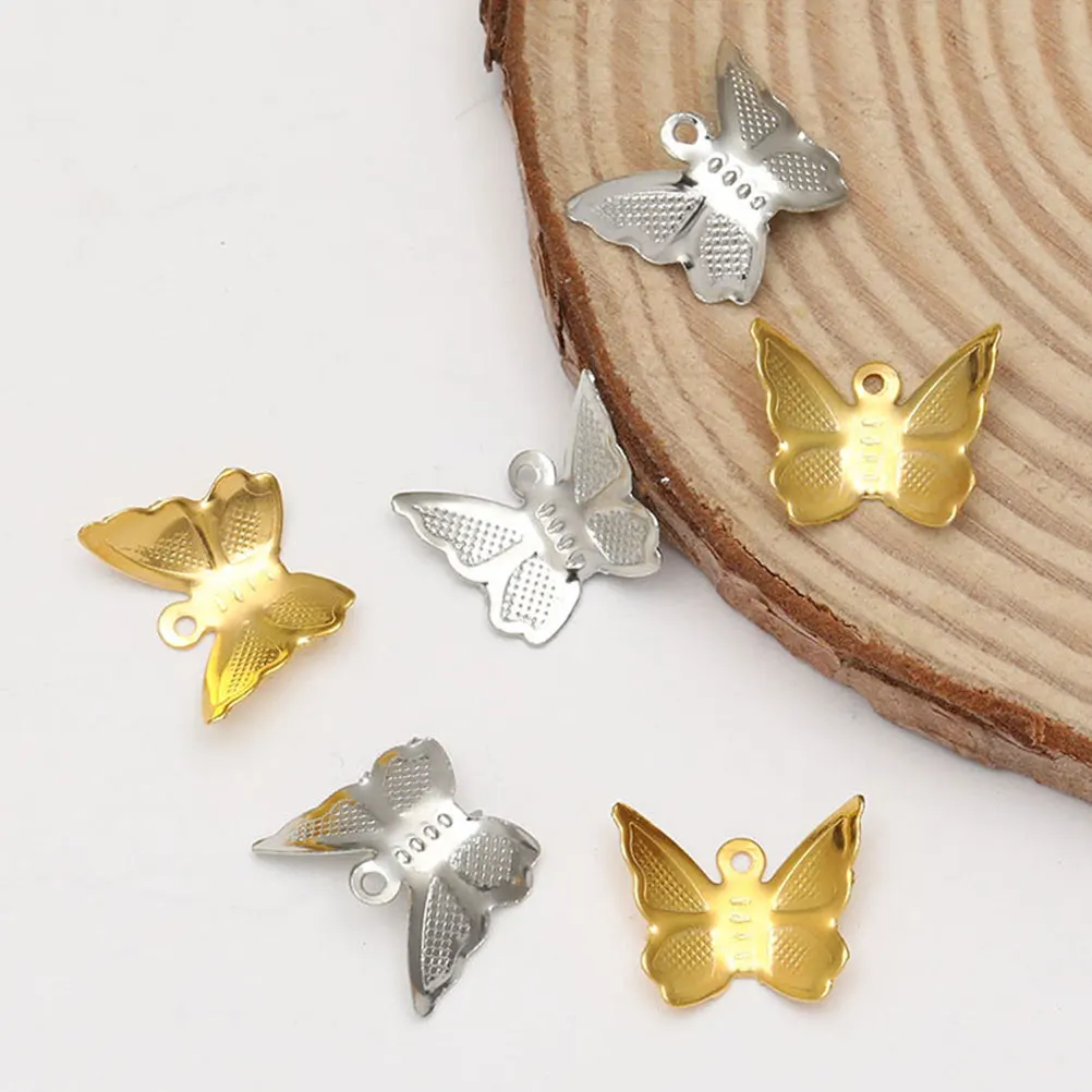 

200 Pcs Hairpin Material Durable Headdress Accessories Bright Color Butterfly Decor DIY Iron Charms Hairband Part
