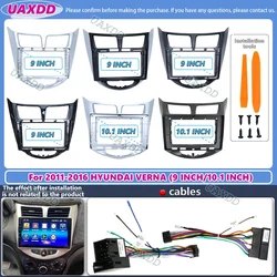 2 Din 9 10.1 Inch Car Radio DVD GPS Mp5 Plastic Fascia Panel Frame for Hyundai Verna I25 Solaris Accent 2011-2016 Dash Mount Kit