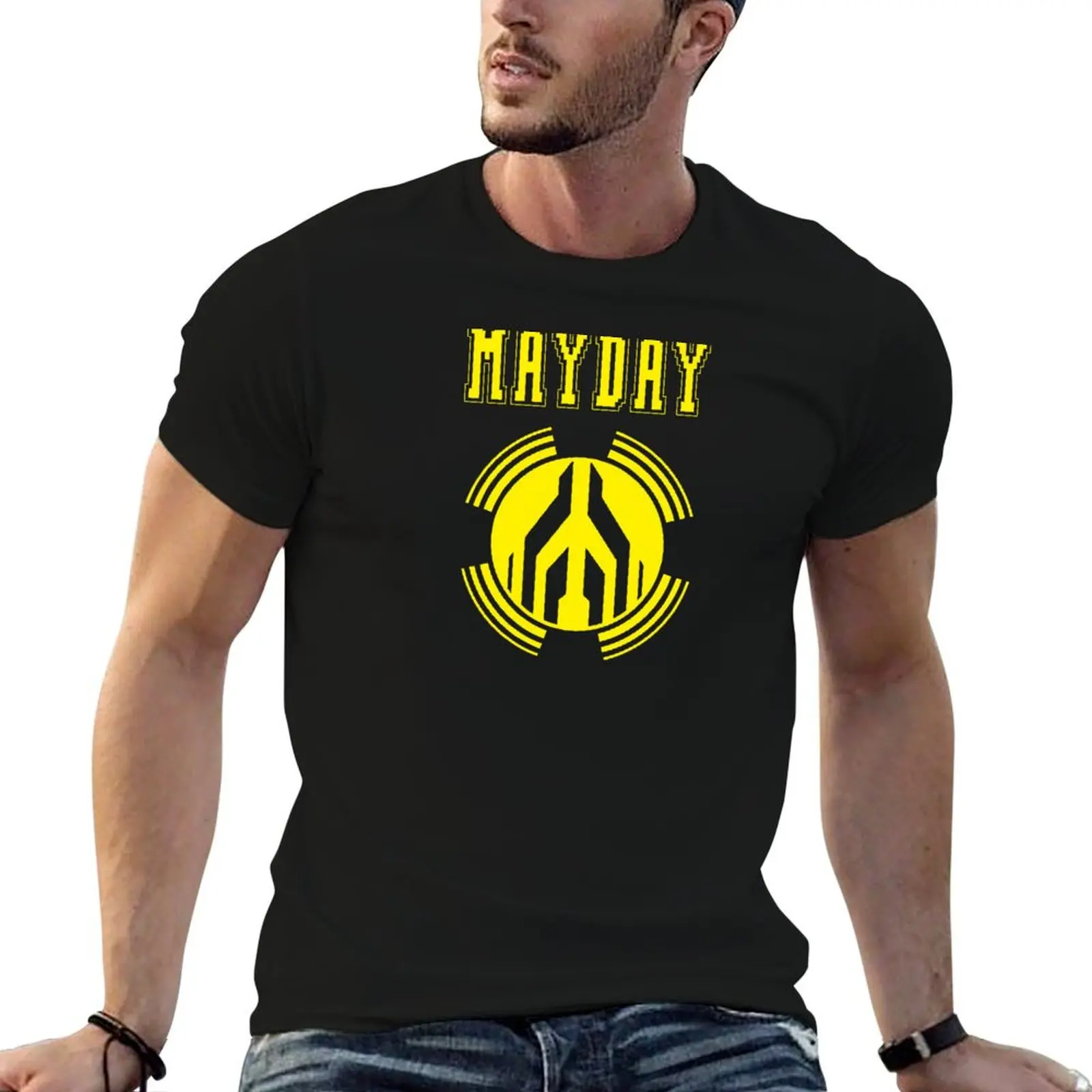 

Yellow classic mayday logo T-Shirt man tshirt t shirt man luxury cotton t shirt man T-Shirt