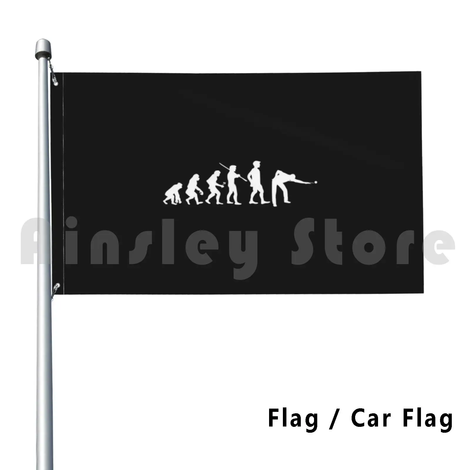 Human Evolution Pool Player Billiards Outdoor Decor Flag Car Flag Human Evolution Evolution Humanevolution