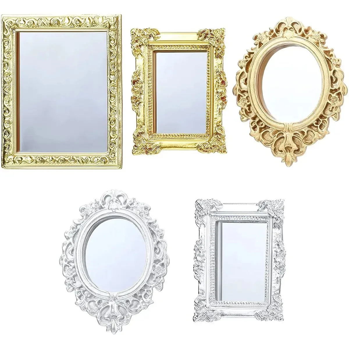 European Frame 1/12 Tiny Victorian Elegant Ornament Furniture Miniature Dollhouse Mirror view 2