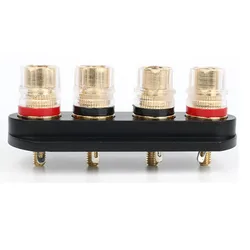 1PC 4 in 1 Panel Mount Banana Jack Connector 4mm Thread Medium Amplifier Speaker Spade Terminal Binding Post Banana Plug Socket