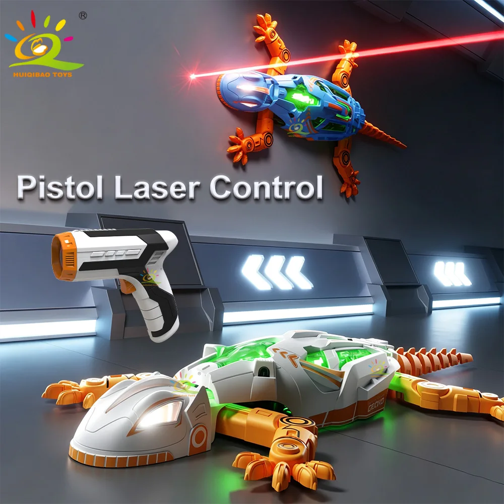 Laser-Tracking, Wall-Climbing, Remote-Controlled Gecko Toy: Glowing Bionic Mechanical Lizard—A Fun and Educational Gift for Kids