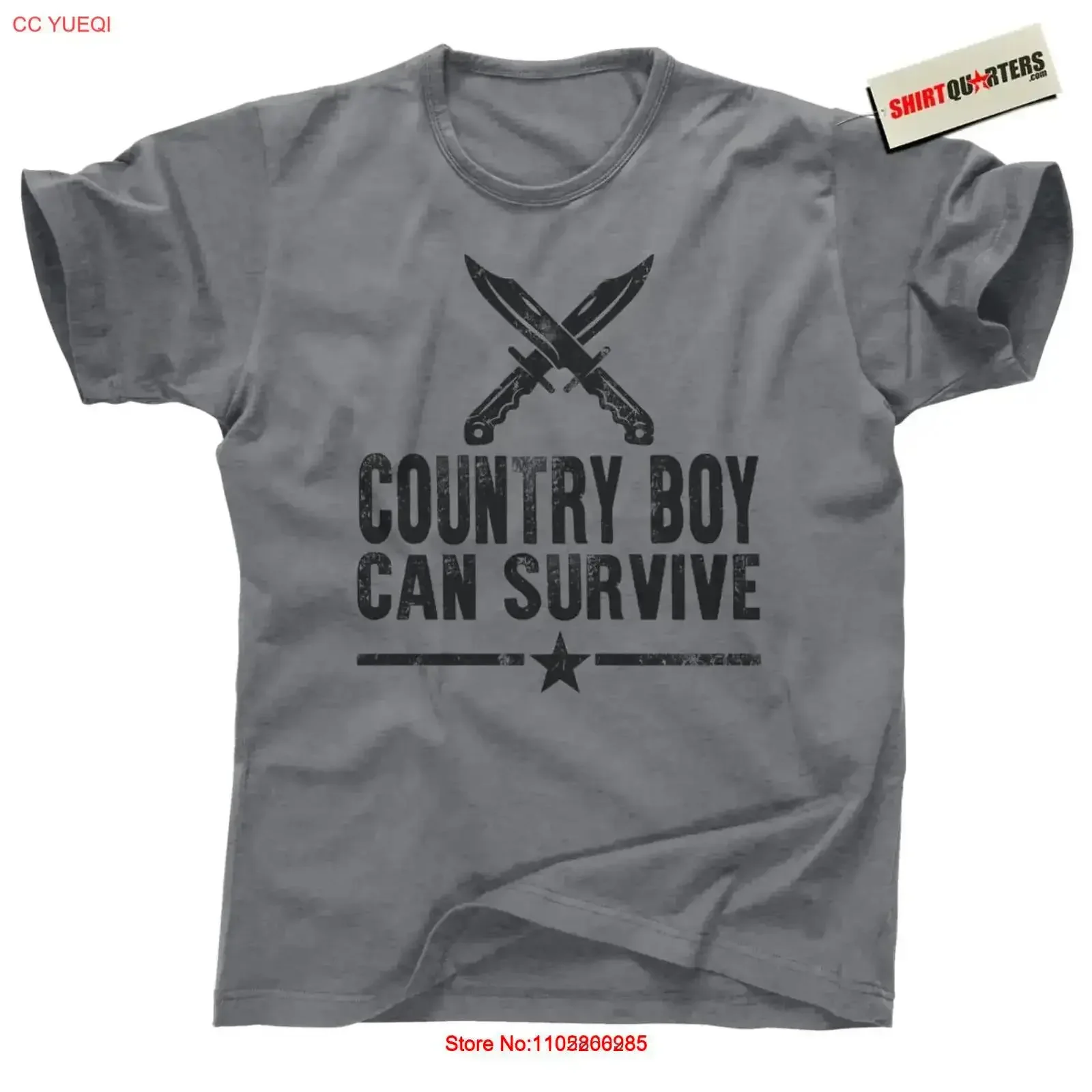 Country Boy Can Survive Style T Shirt Rural Outlaw Prepper for Men vintage Washed Slightly Stylish graphic Casual  vintage